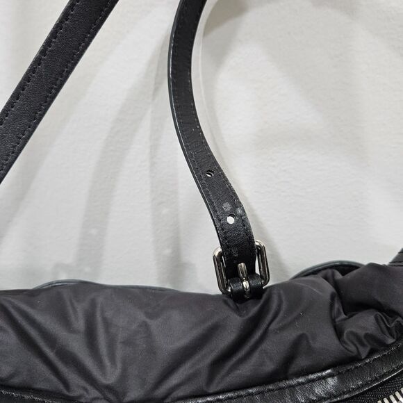 BURBERRY Abbey Quilted Black Nylon Diaper Tote Bag Leather Trim Crossbody Luxury - Picture 5 of 16